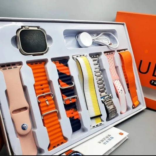 7 in 1 Smart Watch - 7 Straps Smart watch Ultra watch 8 for Gift - 7in1 Smart watch for Boys - 7 in 1 Ultra Smart watch for Girls - Ultra 7 in 1 strap - Smart watch with 7 straps - Smart watch 7 in 1 - Ultra Smart watch 7 straps - Smartwatch Ultra 8 watch