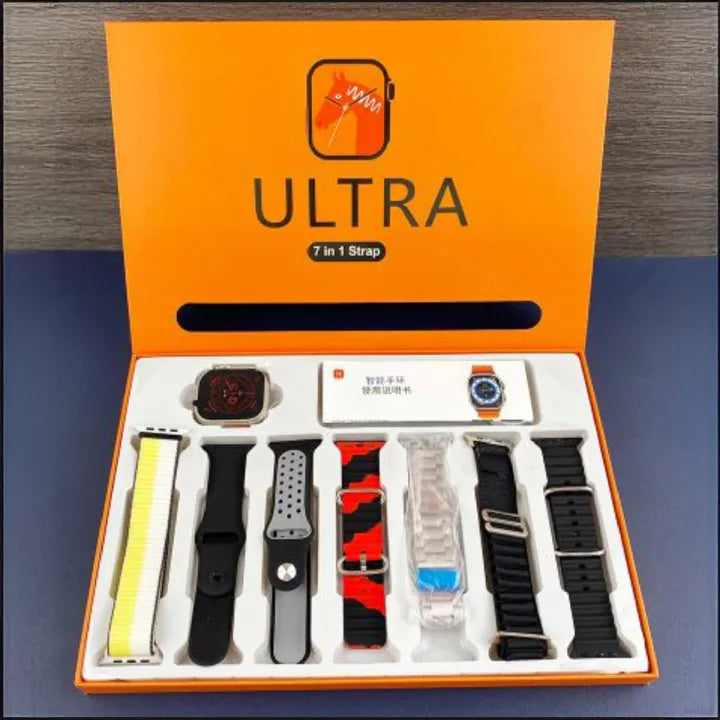 7 in 1 Smart Watch - 7 Straps Smart watch Ultra watch 8 for Gift - 7in1 Smart watch for Boys - 7 in 1 Ultra Smart watch for Girls - Ultra 7 in 1 strap - Smart watch with 7 straps - Smart watch 7 in 1 - Ultra Smart watch 7 straps - Smartwatch Ultra 8 watch