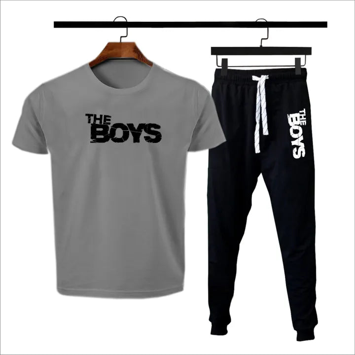 Yellow & black The boys printed summer tracksuit for men round neck half sleeves tshirt&trouser for men& boys best article of summer collection
