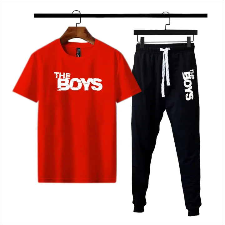 Yellow & black The boys printed summer tracksuit for men round neck half sleeves tshirt&trouser for men& boys best article of summer collection