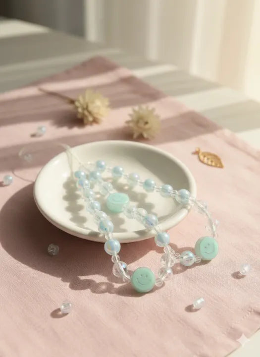 Colorful Flower Beaded Mobile Phone Charm Strap Chain Lanyard Women Girl Jewelry Phone Holder Beads Pendant Cherry - Mobile Charm