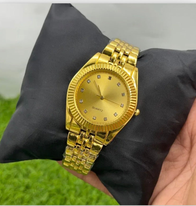 Top Quality Two Tone Stainless Steel chain Watch for Men and women watch Gifts | Classic Luxury Watch for Men / Boys - Stylish Stainless Steel