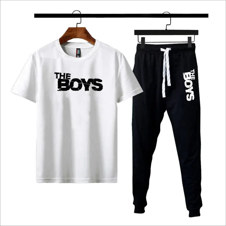 Yellow & black The boys printed summer tracksuit for men round neck half sleeves tshirt&trouser for men& boys best article of summer collection