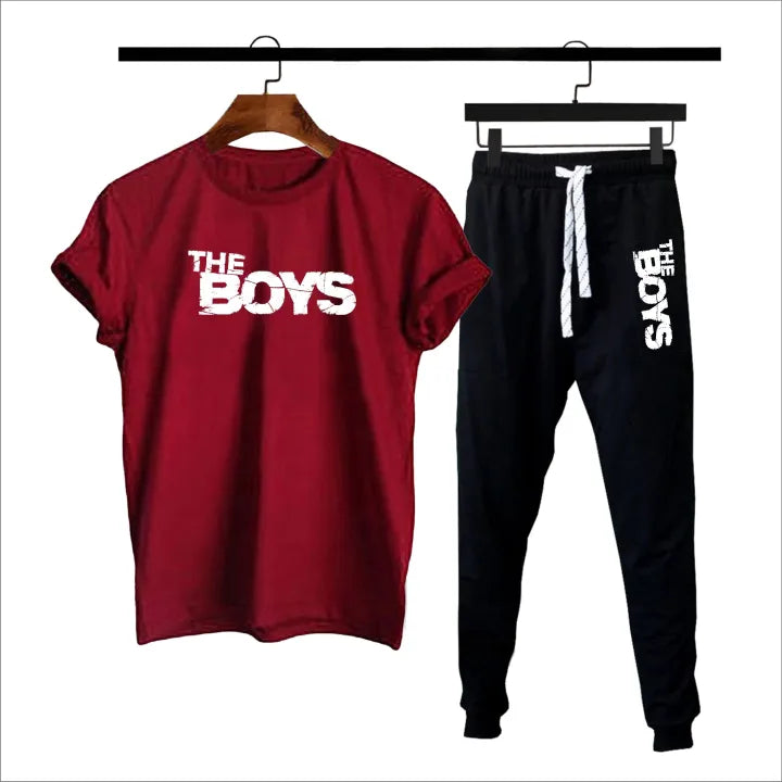 Yellow & black The boys printed summer tracksuit for men round neck half sleeves tshirt&trouser for men& boys best article of summer collection